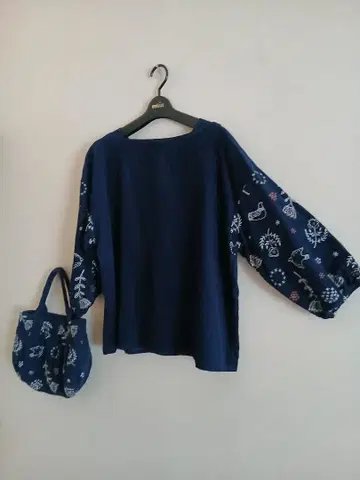 자수 셔츠와 세트 백