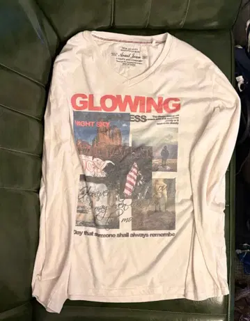 구제 의류 Avail Jean 그래픽 V넥 티셔츠 LL