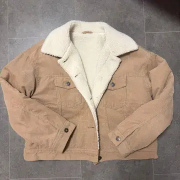 코듀로이 플리스 자켓 베이지