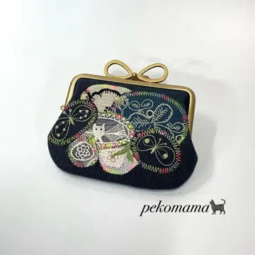 가마구치 파우치*핸드메이드*미나 페르호넨*자투리 패치