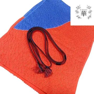 P 허리띠 세트 오비 장식 천 원형 시보리 라메 평조 빨간색 파랑