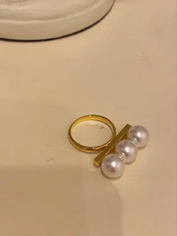 진주풍 반지 진주 3단 반지