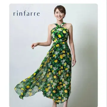 rinfarre 레몬 패턴 홀터넥 원피스