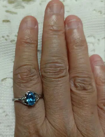 진한 스카이블루 컬러 vintage 반지