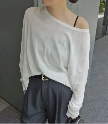 miller/밀러 SLOBE 별주 시어 돌먼 롱TEE 화이트