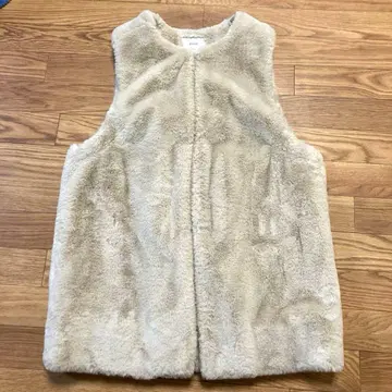 [ 새상품급 ] Discoat 베이지 프리 사이즈 퍼 베스트