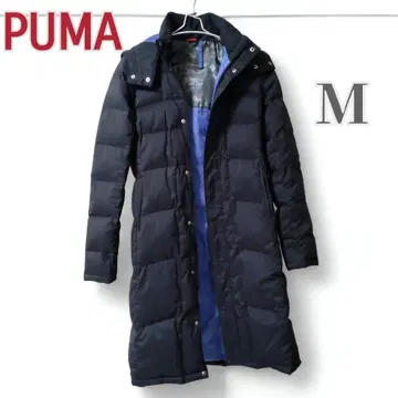 새상품급 푸마 롱 기장 다운 코트 M 사이즈 블랙 후드 부착