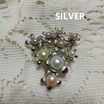 펄 플라워 꽃 브로치