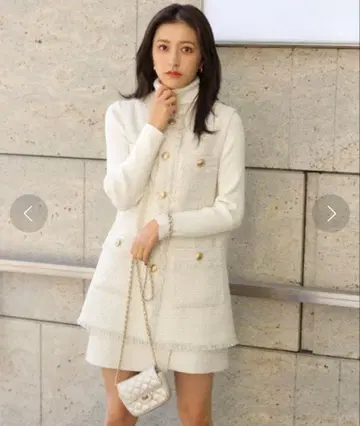 리랜드트루 트위드 베스트 화이트