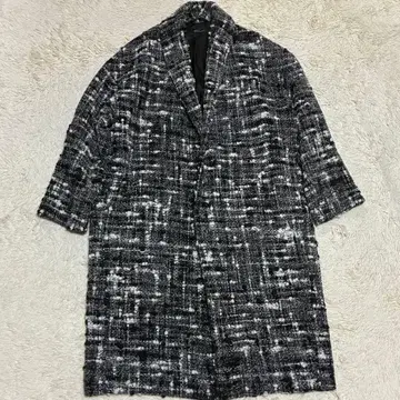 STUNNING LURE [근년] 트위드 알파카 롱 코트