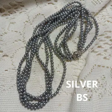 Silver BS 펄풍 비즈 목걸이