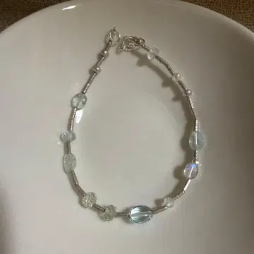 카렌 실버 아쿠아 마린 팔찌