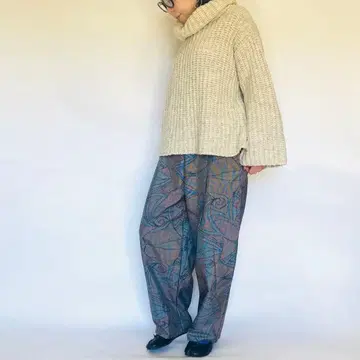 기모노 리메이크 오시마 명주 코쿤 팬츠