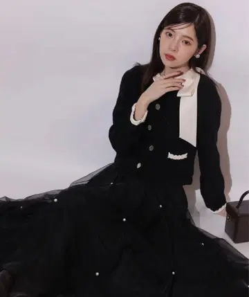 [택 포함 새상품] Rirandture 펄 타킹 샤샤 스커트