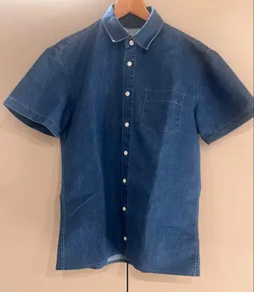 FRANK & OAK 데님풍 반팔 셔츠 S TALL