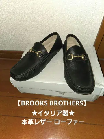 이탈리아제 브룩스브라더스 천연 가죽 로퍼 블랙