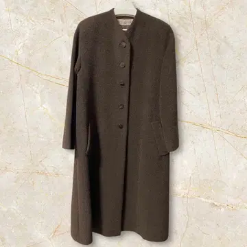 크리스찬 오자르 노카라 코트 울 코트 레트로 브라운