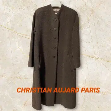 크리스찬 오자르 노카라 코트 울 코트 레트로 브라운
