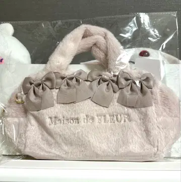 핑크매니아 2Way 퍼 리본 미니백 (라이트 핑크) 메종 드 플뢰르