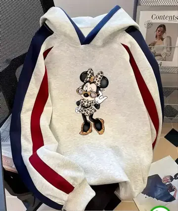 디즈니 미니 마우스 레오파드 무늬 후드티