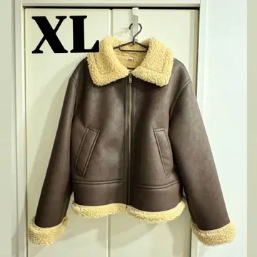 GU 무스탕 터치 플라이트 자켓 다크 브라운 XL