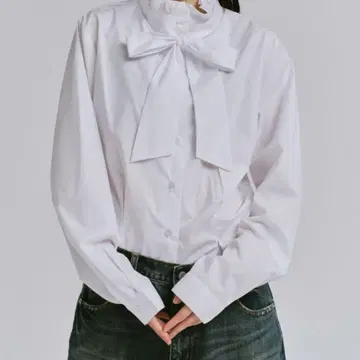 FEKETE BOWTIE FRILL SHIRT BLOUSE White