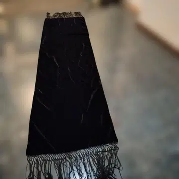 블랙 벨벳풍 숄