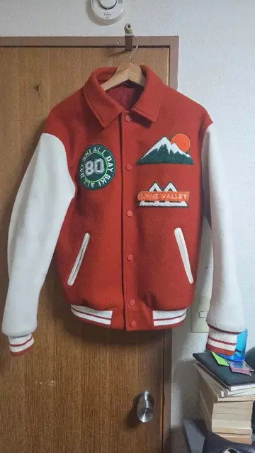 ZARA 퀼트 안감 블루종 오렌지/화이트