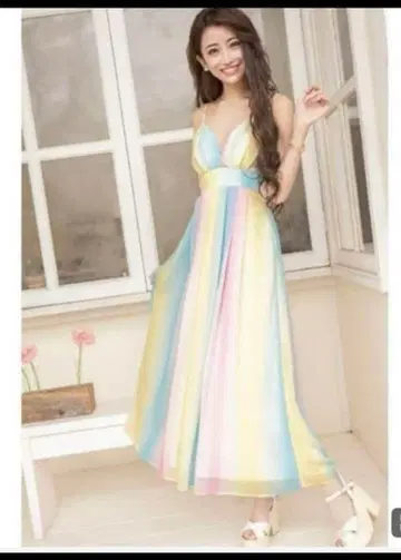 emiria wiz 멀티 스트라이프 맥시 원피스