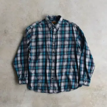 90s 세인트 존스 베이 섀도우 체크 플란넬 셔츠 긴팔 셔츠 옴브레 L