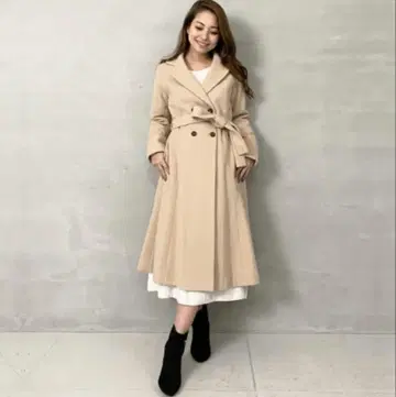 MISCHMASCH (미슈마슈) 더블 버튼 머메이드 코트 베이지