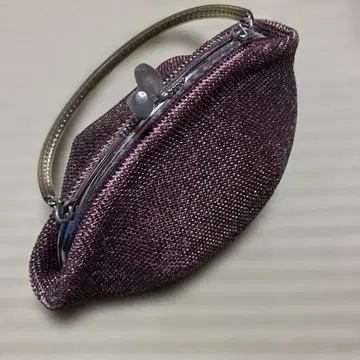 퍼플 비즈 복주머니 핸드백