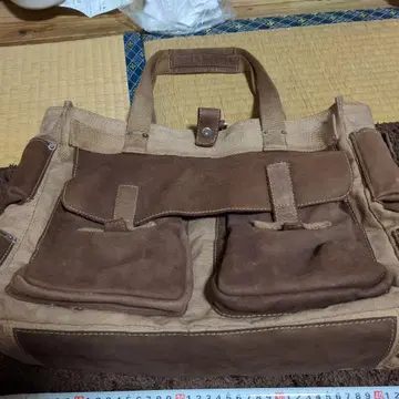 크리에이션 루세 코튼 X 가죽 토트백 현 상태 리사이클 제품