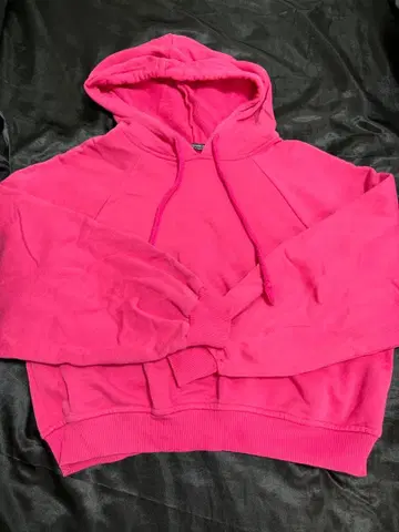 Bershka 핑크 후드 부착 후드티 S