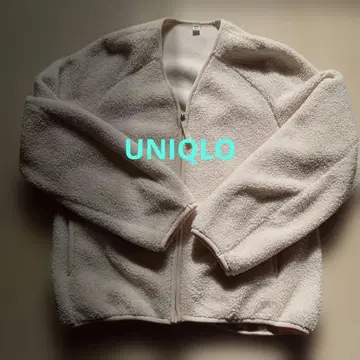 [ 새상품급 ] 유니클로 크림색 보아 자켓 프론트 지퍼 UNIQLO