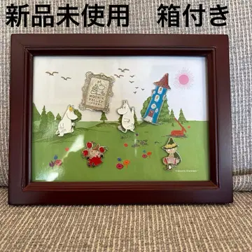 [ 미사용 새상품 ] 무민 밸리 파크 핀 배지 6개 세트 프레임 포함