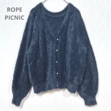 로페피크닉 고급 가디건 펄 버튼 페더 터치