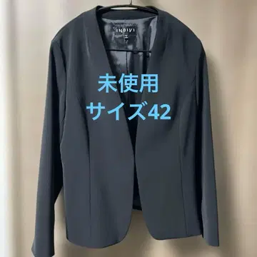 INDIVI 노카라 자켓 블랙