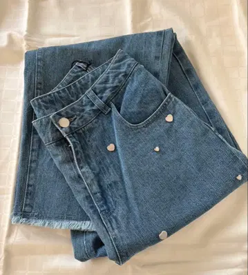 도노반 donoban 하트 데님 택 포함 새상품 블루 데님 팬츠