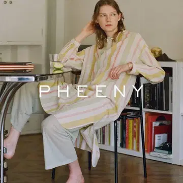 PHEENY 스트라이프 셔츠 원피스 코튼 100% 사이즈 F