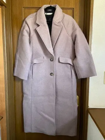 MOUSSY 연보라색 울 혼방 롱 코트