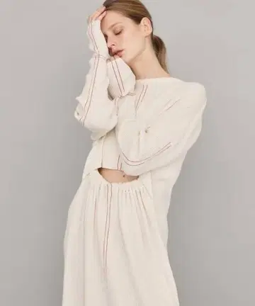 TAN 탄 스티치 리브 니트 원피스 사이즈 F