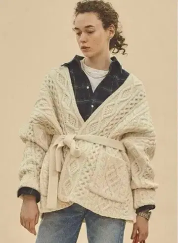 shinzone 케이블 니트 가디건 벨트 포함