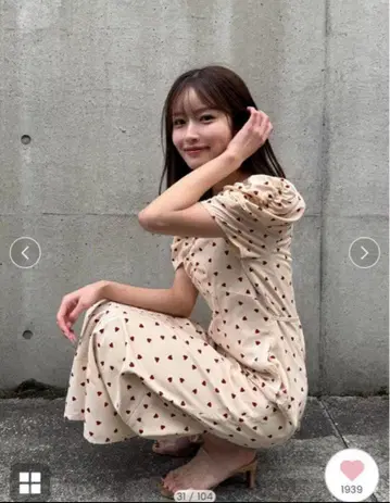 [ WEB 한정판 ] 2025ss snidel 하트 프린트 원피스 완판템