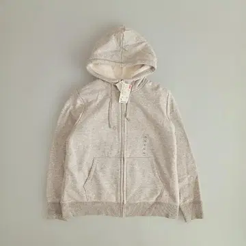 새상품! 유니클로 보아 맨투맨 풀 집업 후드티 베이지 XL