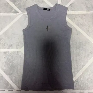 그레이 리브 니트 탱크탑