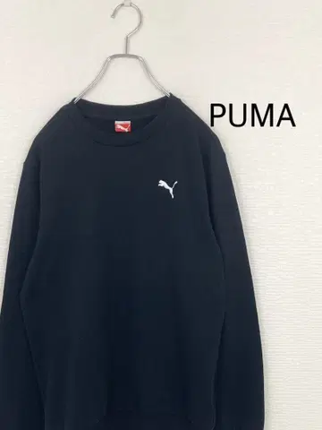PUMA 블랙 트레이닝복 맨투맨 자수 로고 빅 M