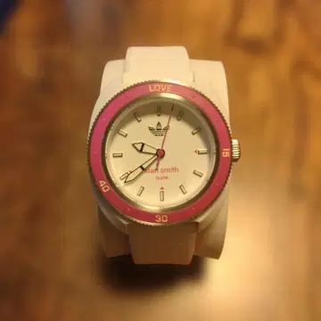 adidas stan smith 손목시계 화이트/핑크 배터리 방전