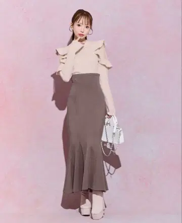 미셸 마카롱 머메이드 스커트 브라운 XS 사이즈