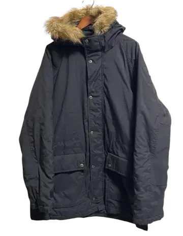 유니클로 충전솜 하프 코트 퍼 XL 블랙